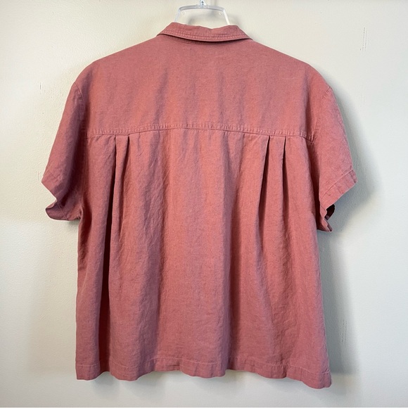 Madewell Linen Blend Camp Shirt in Vintage Quartz Size XL - Picture 5 of 12